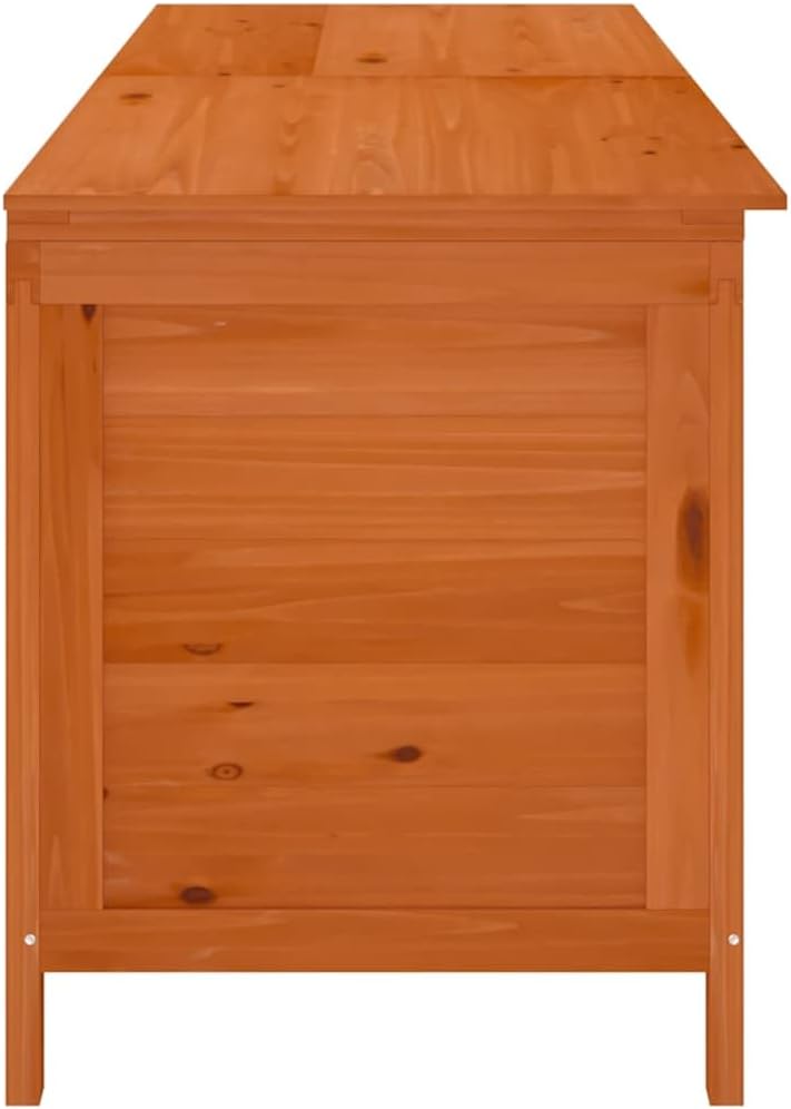 Brown Fir Wood Large Outdoor Patio Storage Box