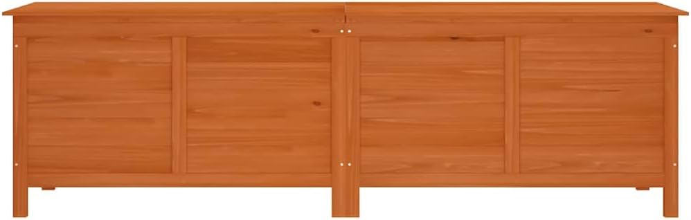 Brown Fir Wood Large Outdoor Patio Storage Box