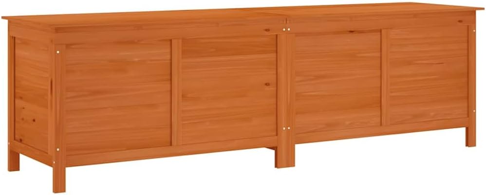Brown Fir Wood Large Outdoor Patio Storage Box