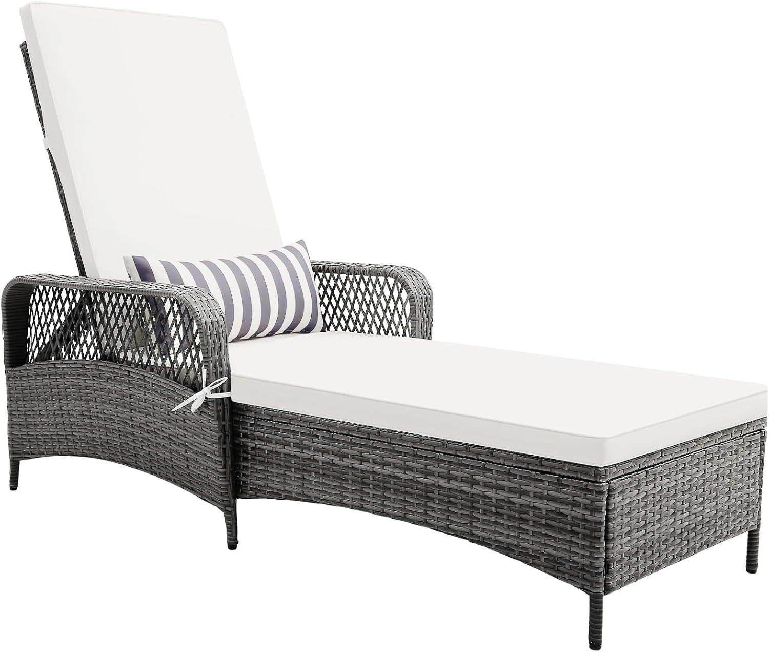 PE Rattan Adjustable Outdoor Sun Chaise Lounge