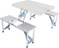 4FT Aluminum Folding Picnic Table With Umbrella Hole