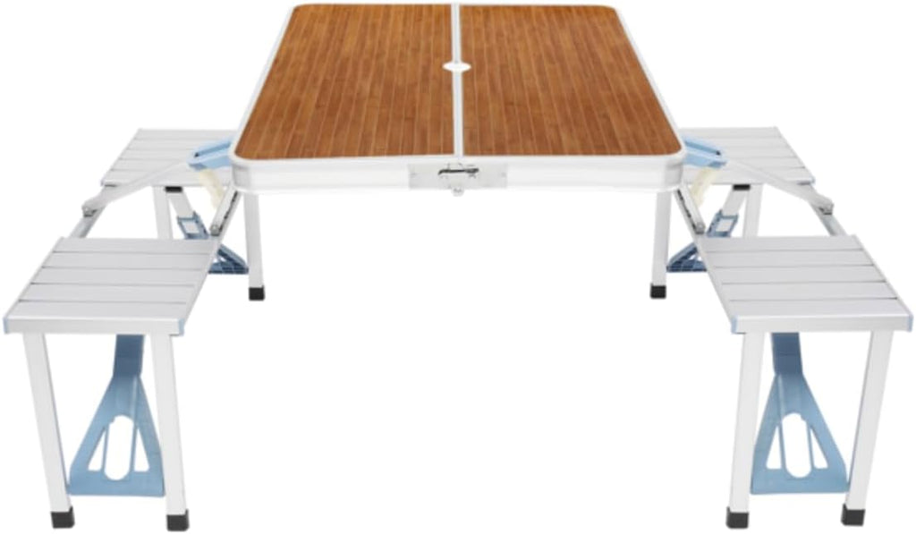 Wood Folding Picnic Table Set With 4 Seats