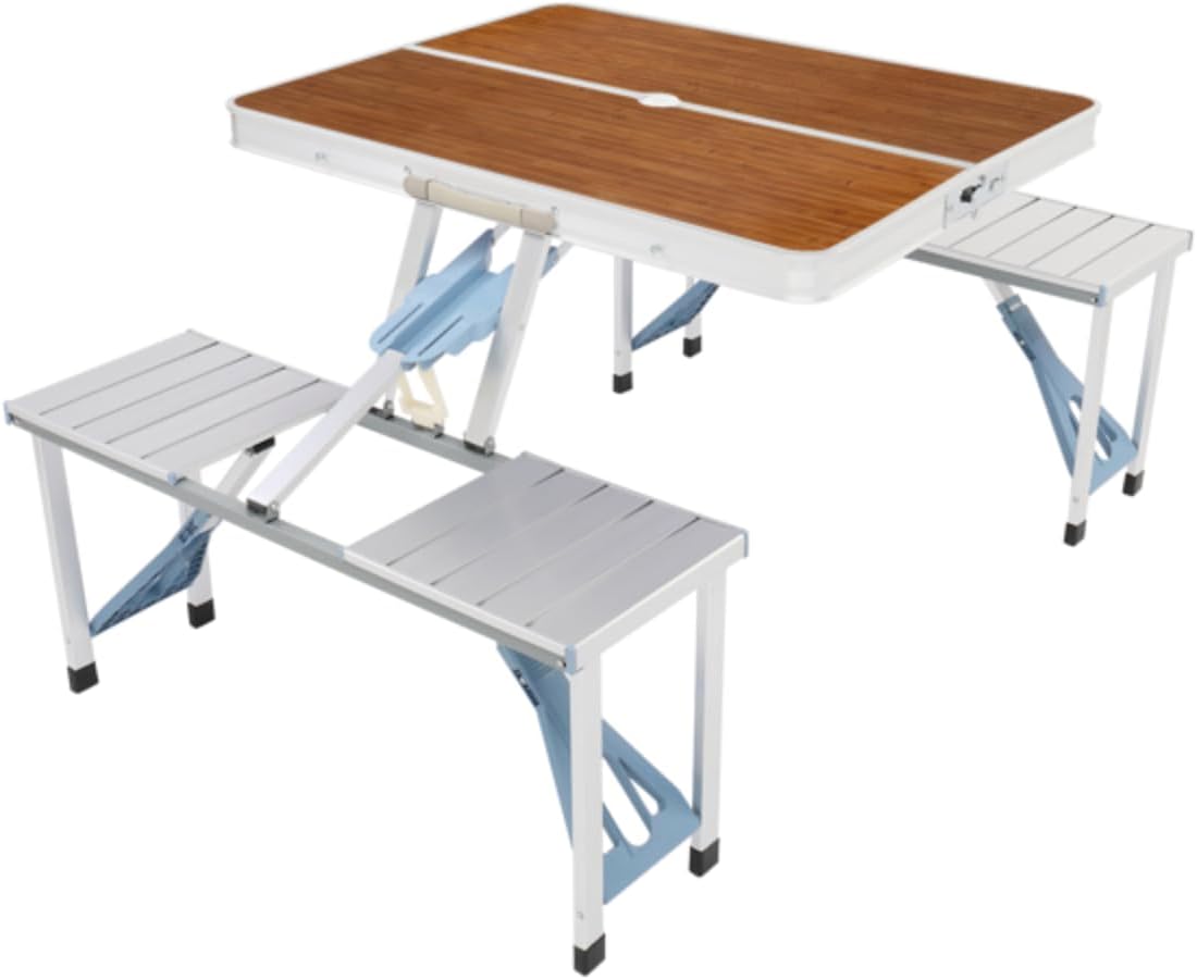 Wood Folding Picnic Table Set With 4 Seats
