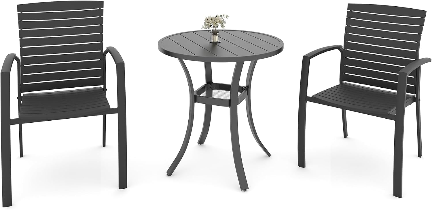 3pc Aluminum Stackable Patio Dining Set