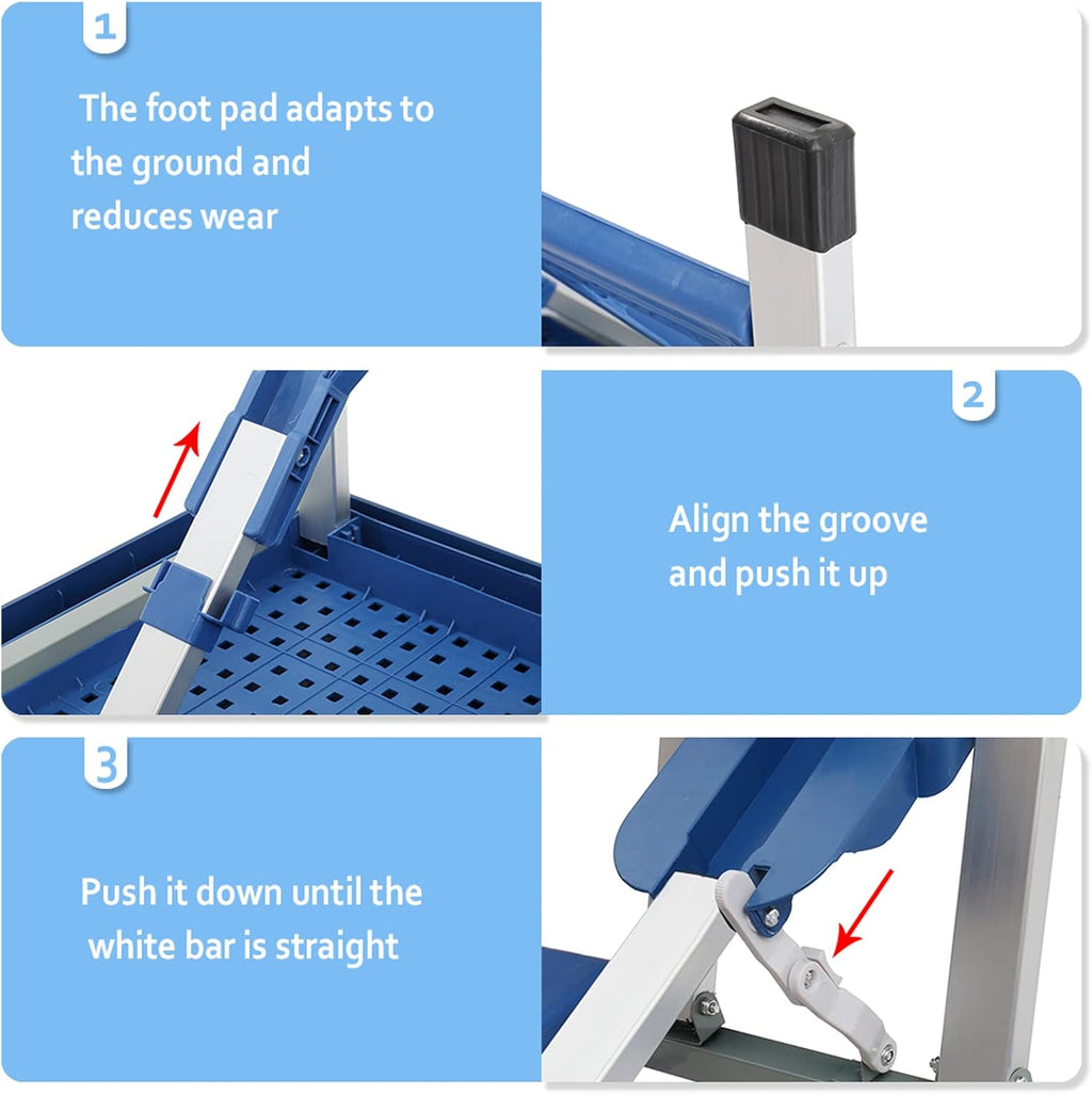 Blue Aluminum Portable Folding Picnic Table Set