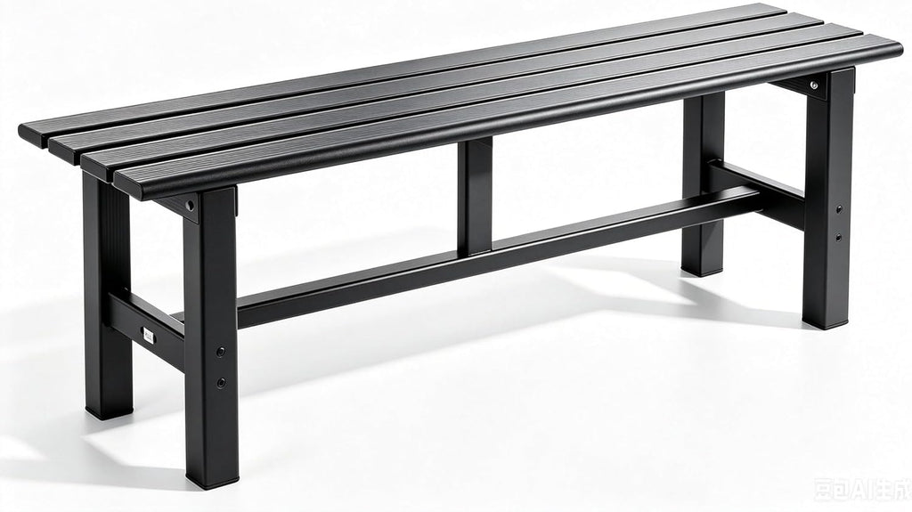 Black 59 Inch 2-Seat Aluminum Patio Bench