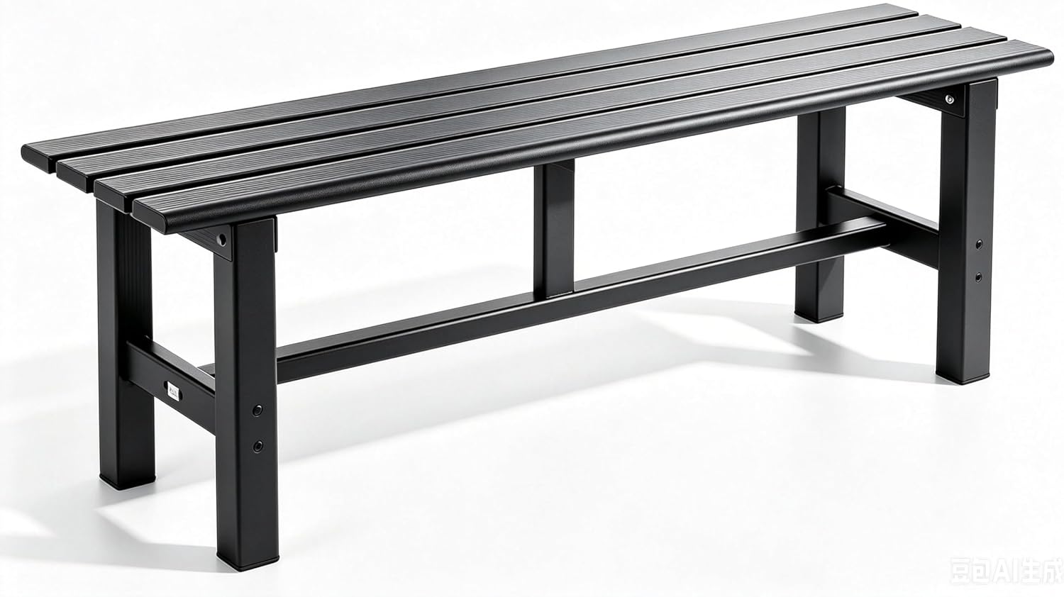 Black 59 Inch 2-Seat Aluminum Patio Bench