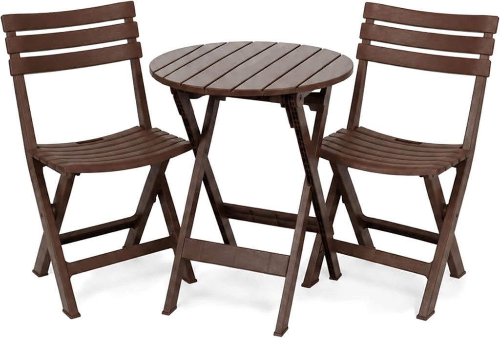 Brown 3pc Folding Patio Bistro Set
