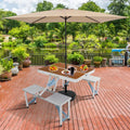 Wood Folding Picnic Table Set With 4 Seats