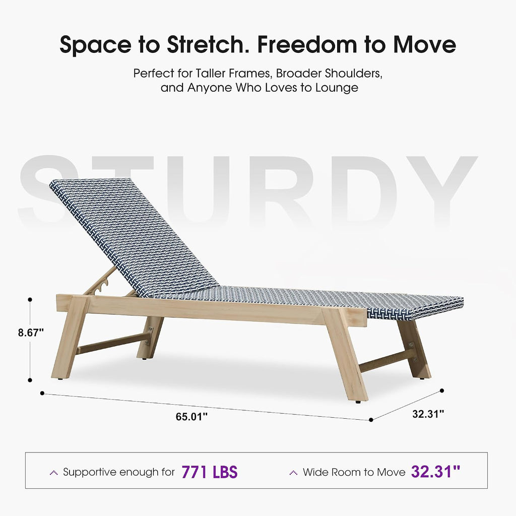 Matte White Frame Extra Large PE Rattan Chaise Lounge Set