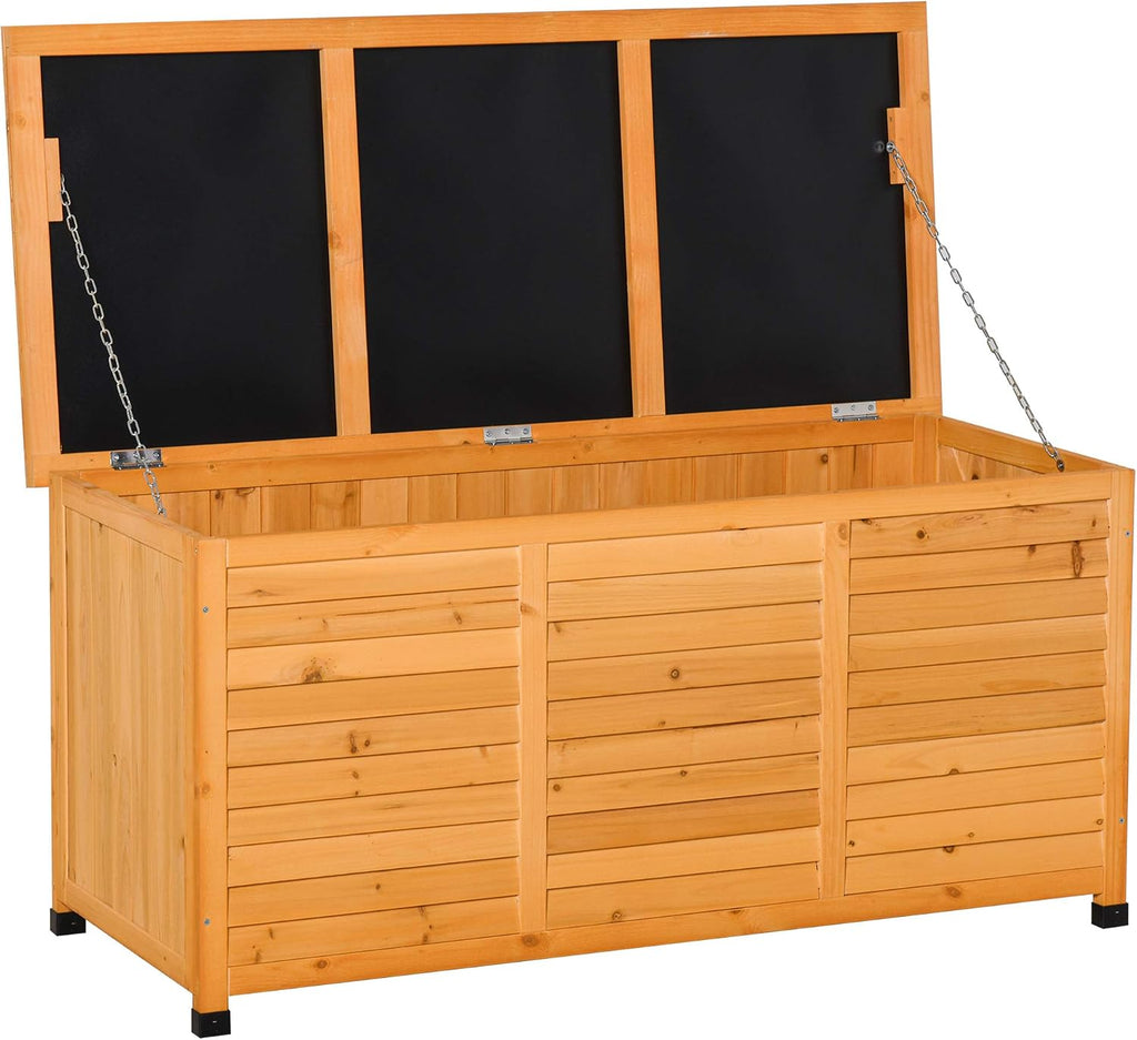 Yellow 75 Gallon Wooden Outdoor Deck Box