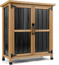 Wood Metal Lockable Outdoor Storage Cabinet