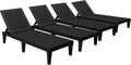 4-Pack Waterproof PP Rattan Adjustable Outdoor Chaise Lounge