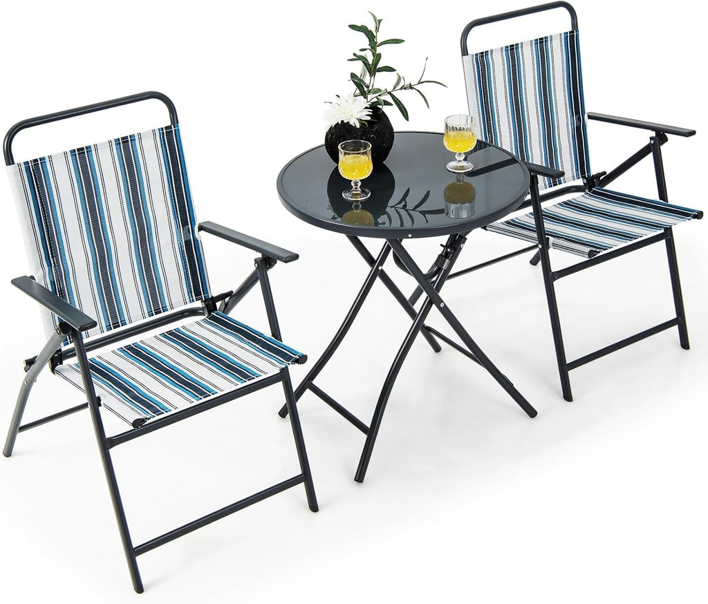 3pc Metal Folding Portable Patio Bistro Set