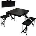 4-Seat Aluminum Folding Picnic Table With Umbrella Hole
