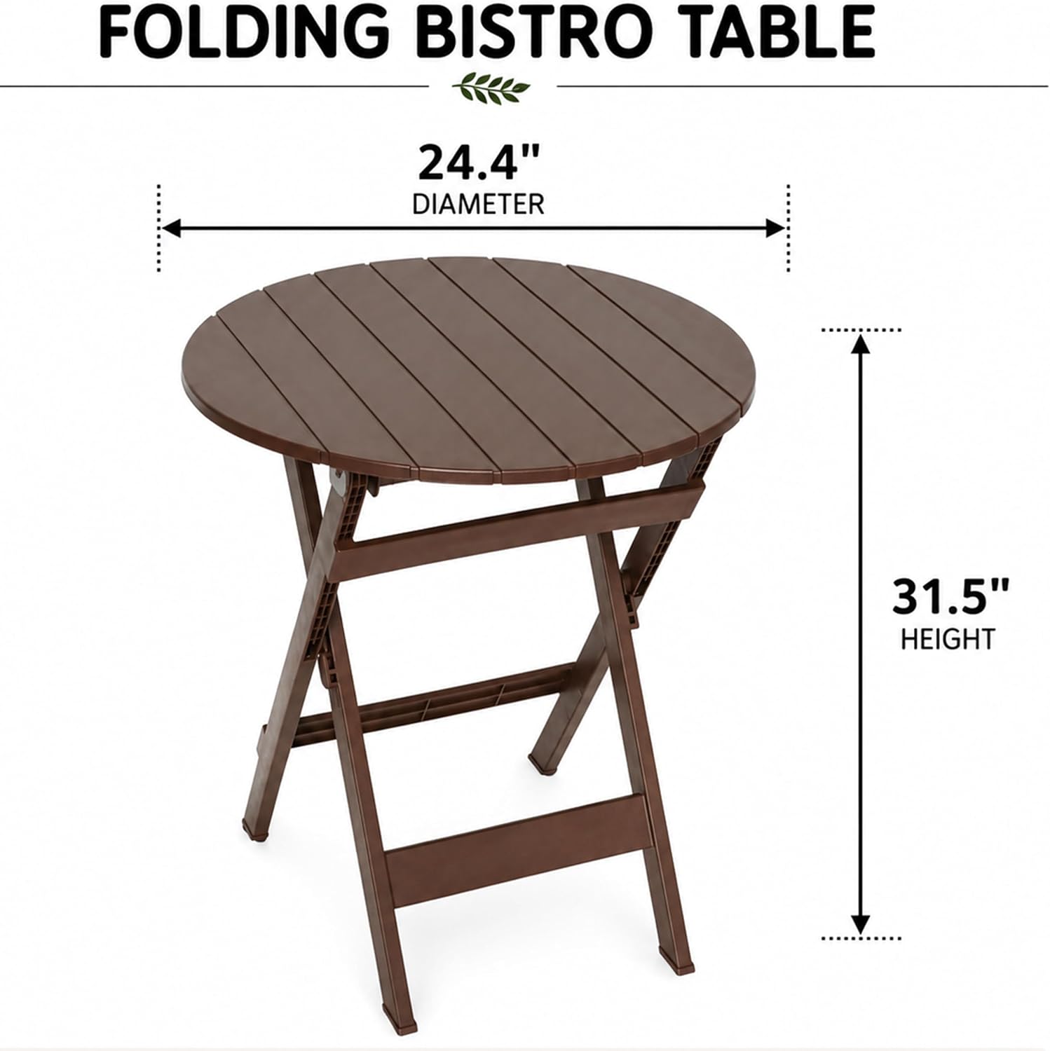 Brown 3pc Folding Patio Bistro Set