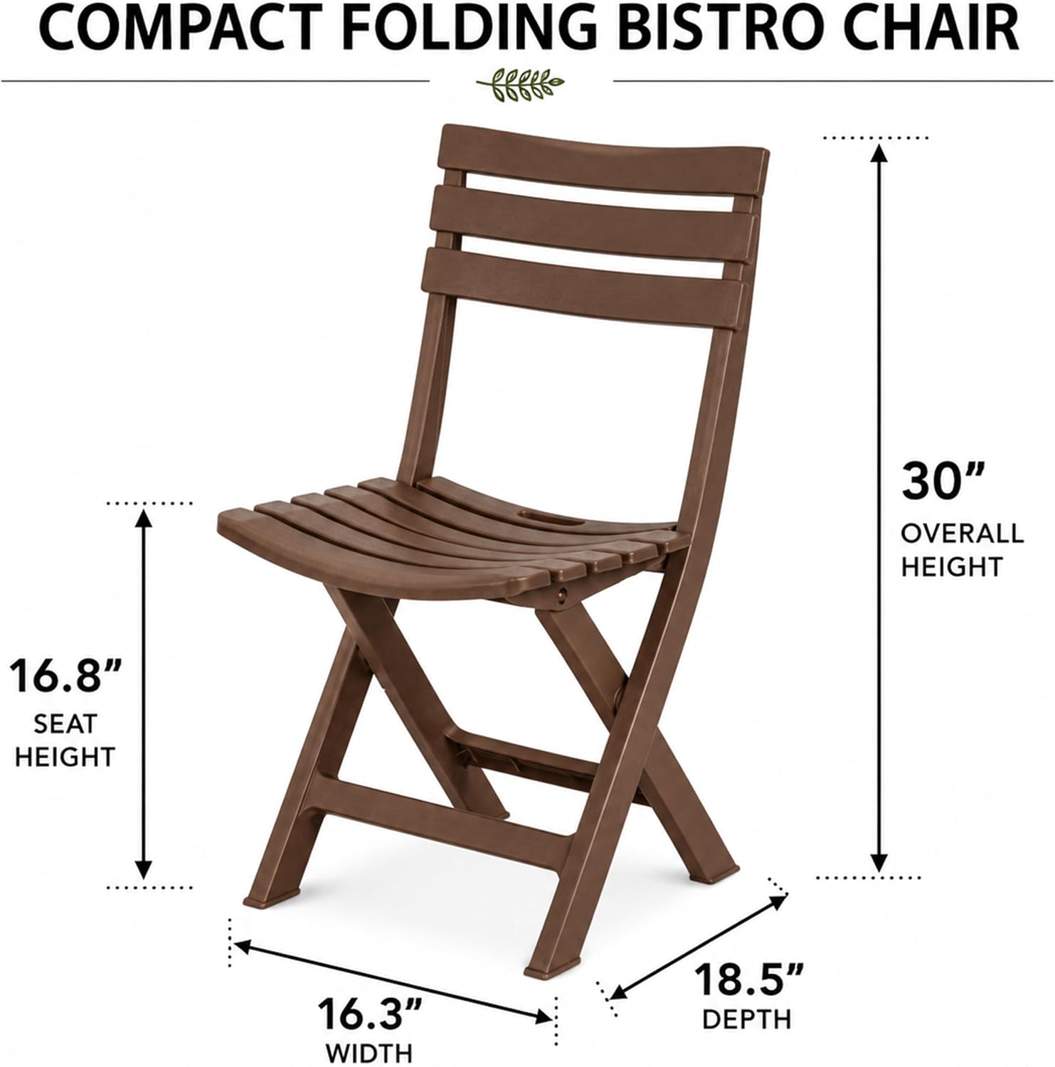 Brown 3pc Folding Patio Bistro Set