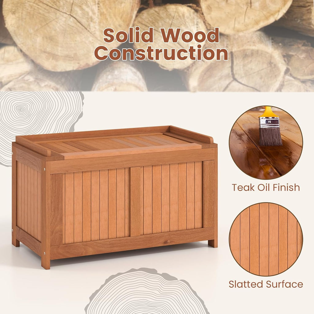 52 Gallon Flip Top Wood Outdoor Storage Bench