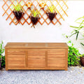 Natural 46 Gallon Acacia Wood Patio Storage Bench