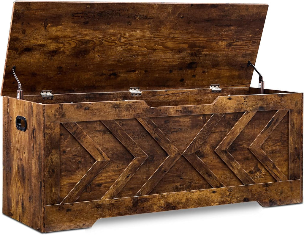 Rustic Wooden Large Storage Bench