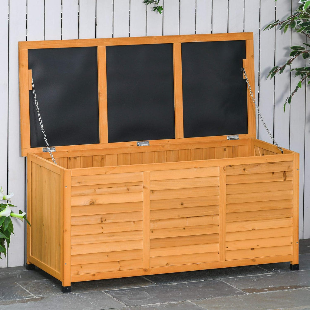 Yellow 75 Gallon Wooden Outdoor Deck Box