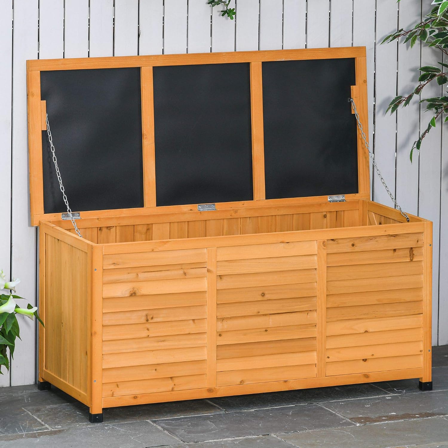 Yellow 75 Gallon Wooden Outdoor Deck Box
