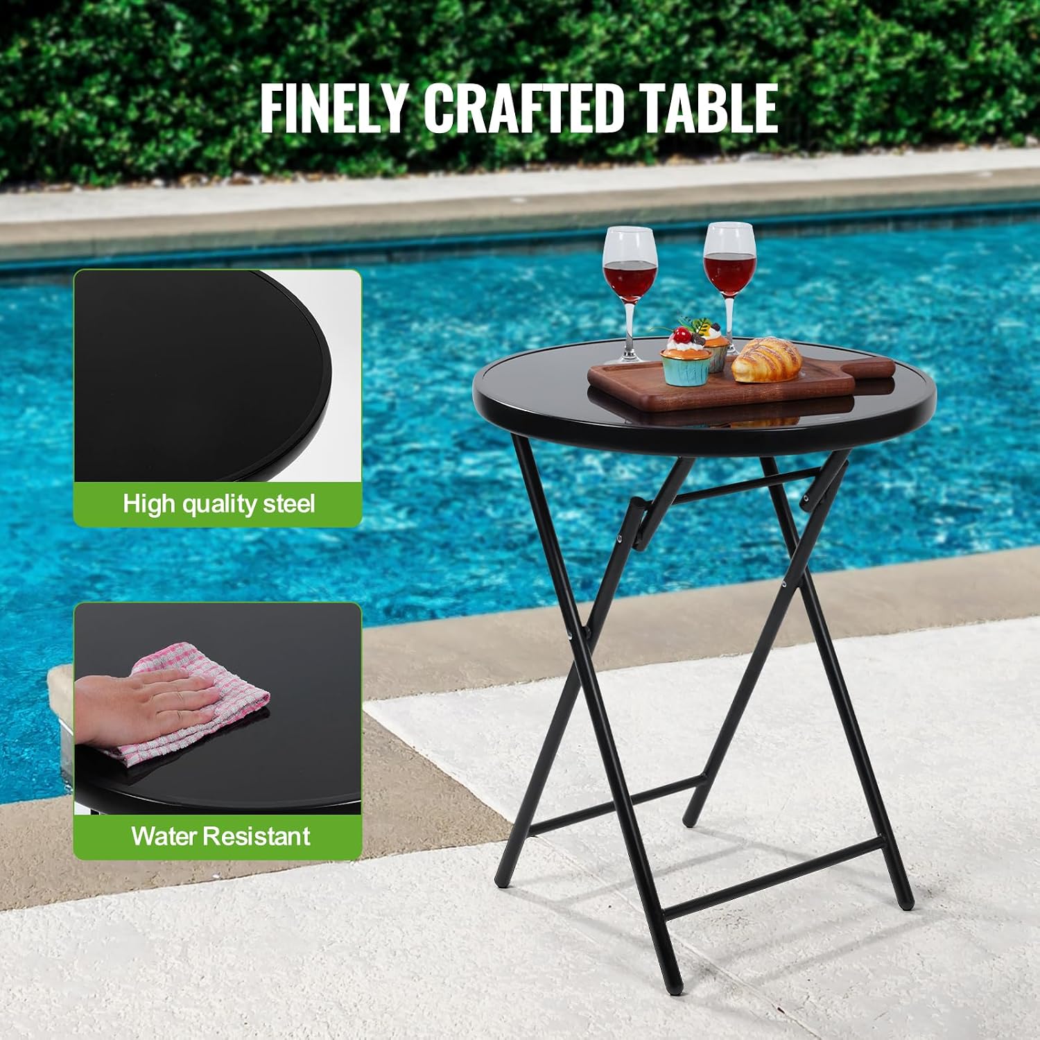 3pc Folding Mesh Patio Bistro Set