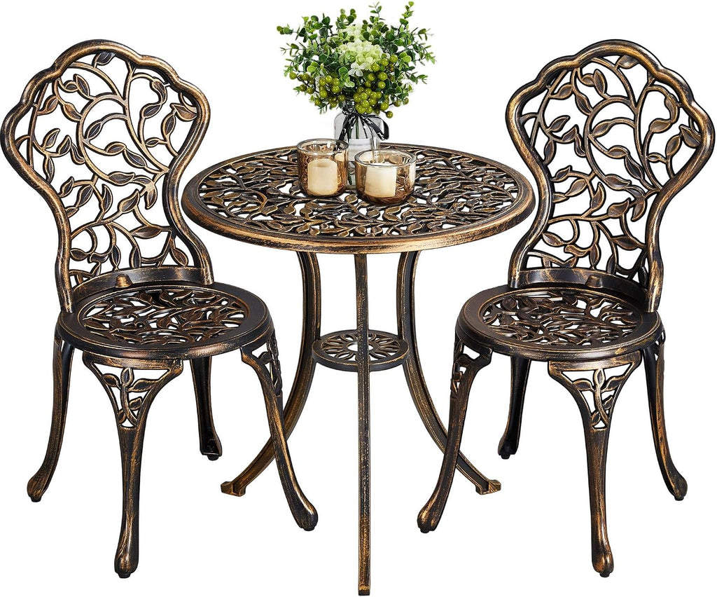 Bronze Aluminum 3pc Patio Bistro Set