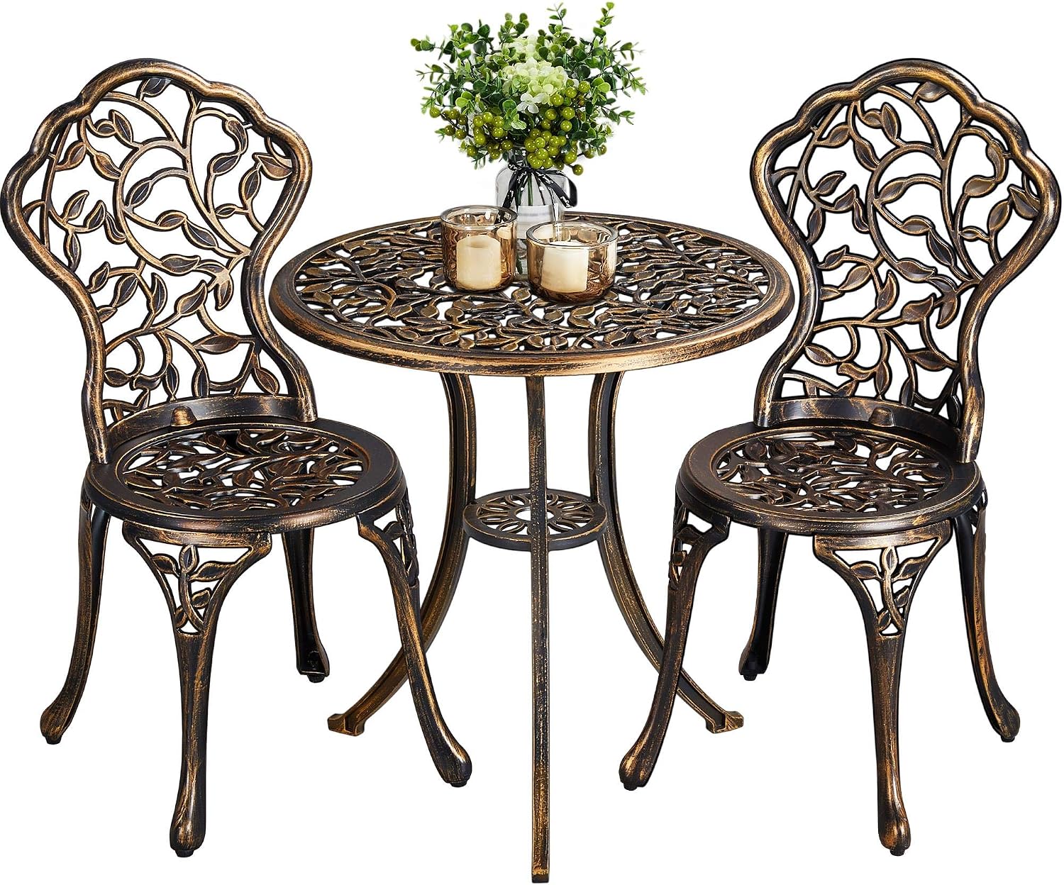Bronze Aluminum 3pc Patio Bistro Set