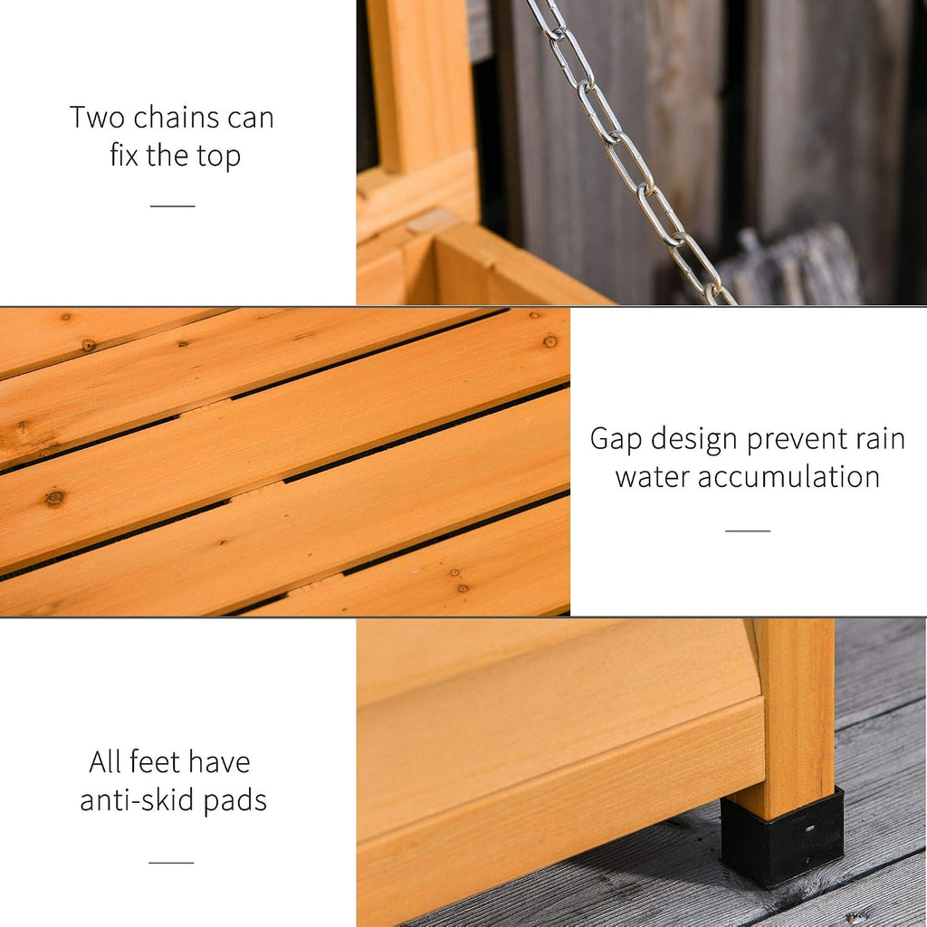 Yellow 75 Gallon Wooden Outdoor Deck Box