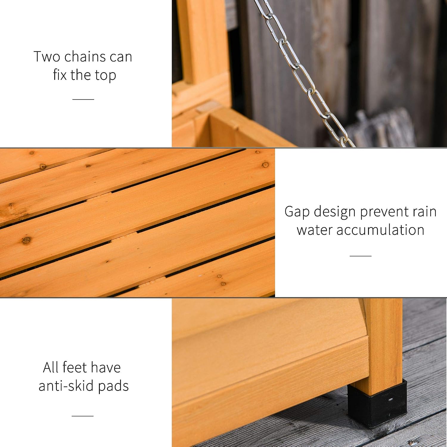 Yellow 75 Gallon Wooden Outdoor Deck Box
