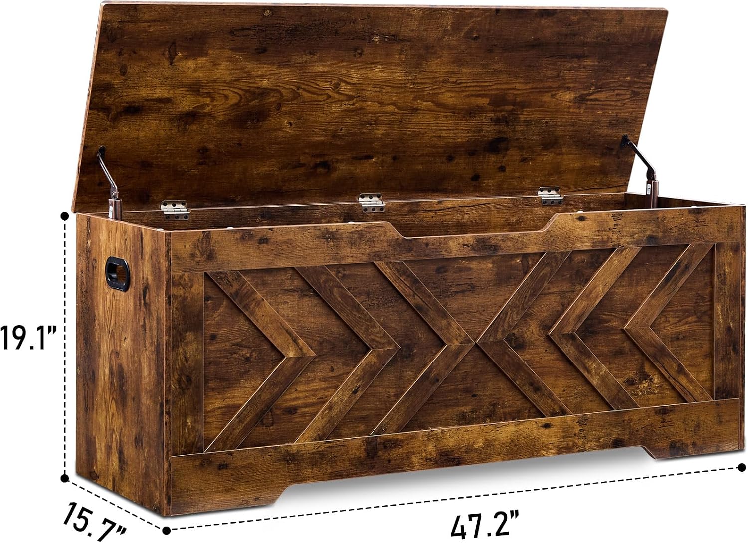 Rustic Wooden Large Storage Bench