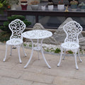 White Cast Aluminum 3pc Patio Bistro Set