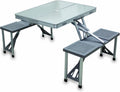 Silver Aluminum Picnic Time Folding Picnic Table