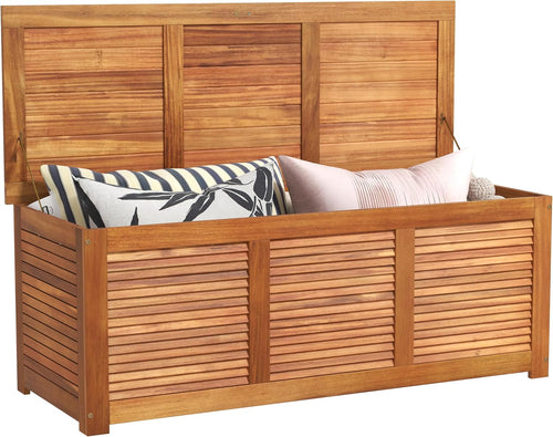 46 Gallon Acacia Wood Patio Storage Bench