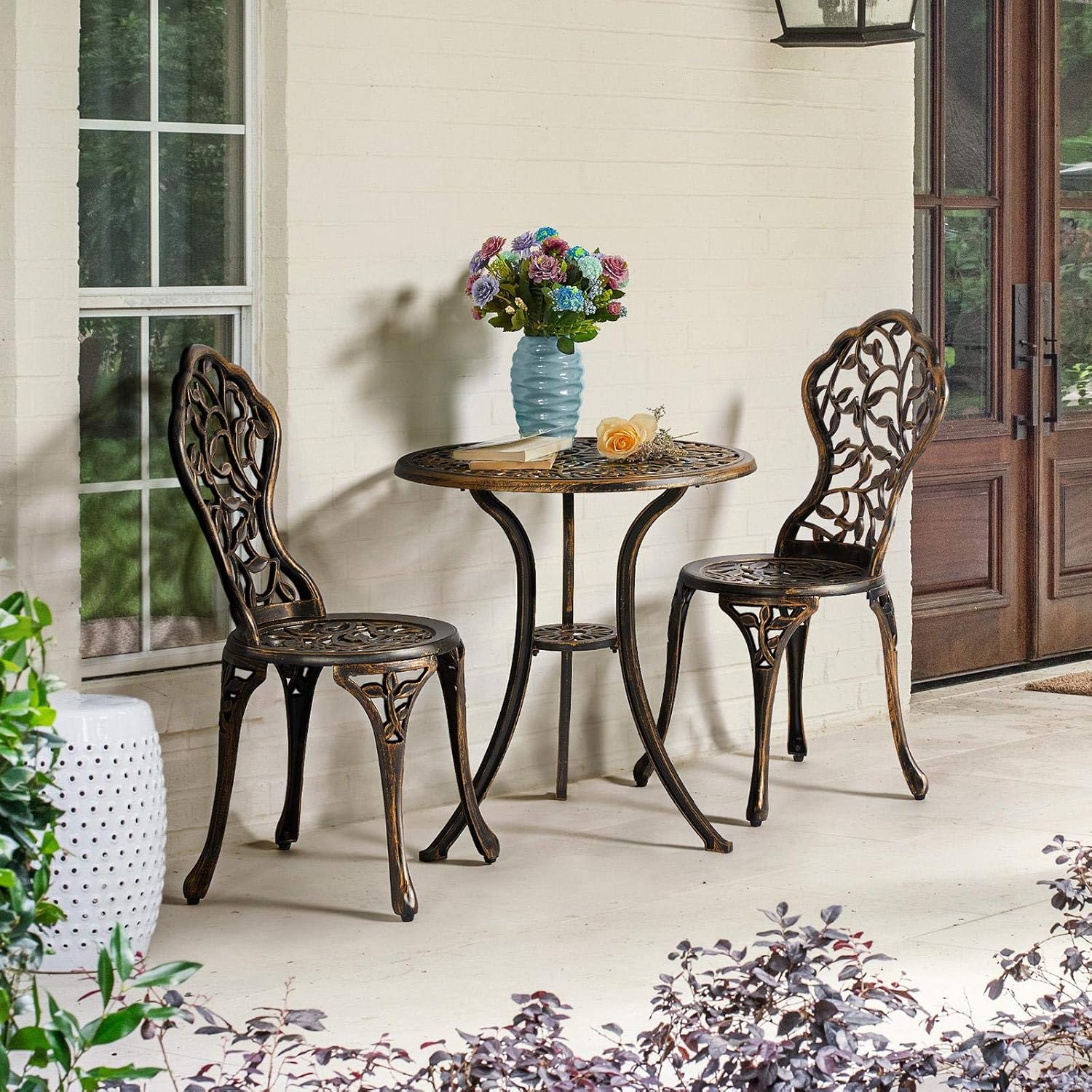 Bronze Aluminum 3pc Patio Bistro Set