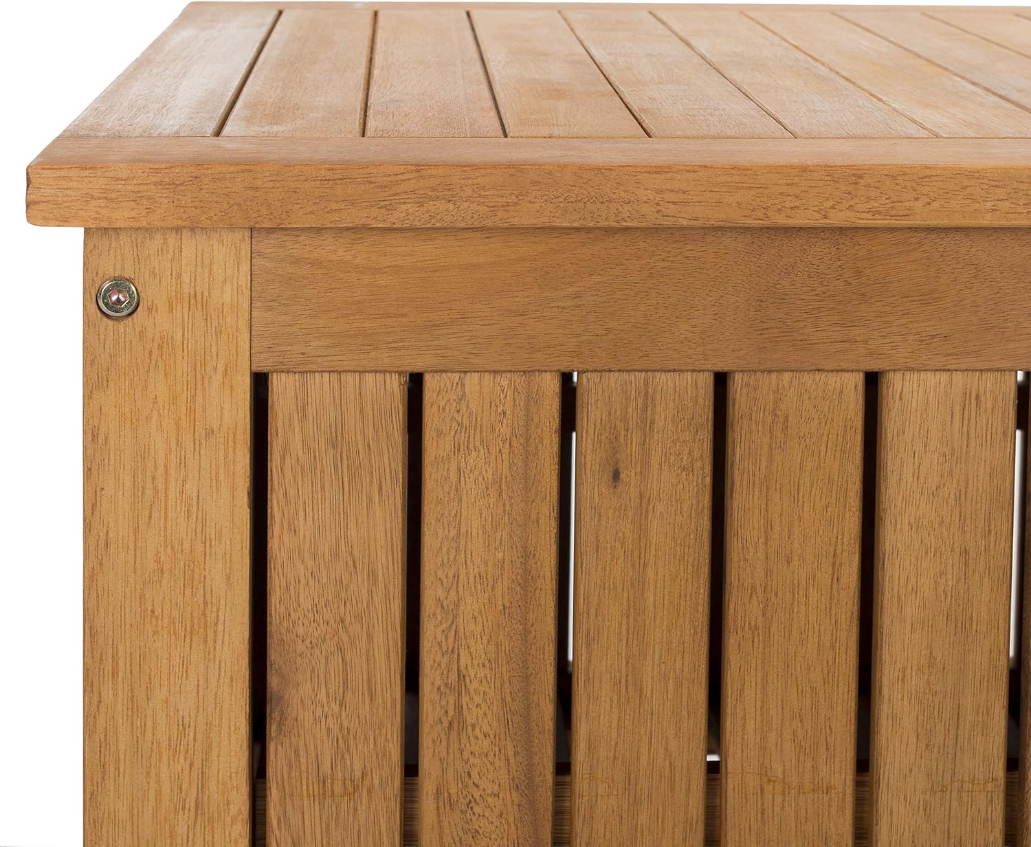 Coastal Solid Wood Patio Cushion Storage Bench