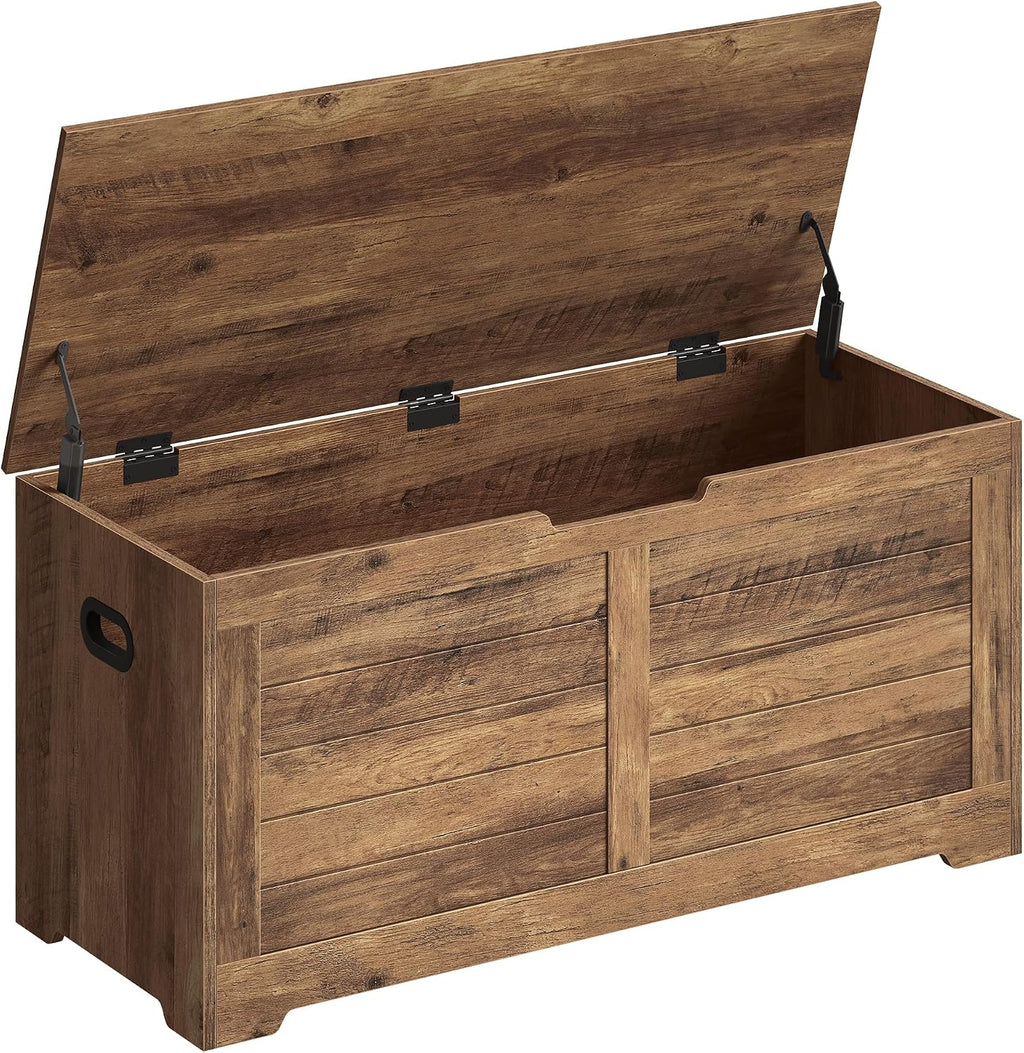 Honey Brown Farmhouse Storage Bench Chest