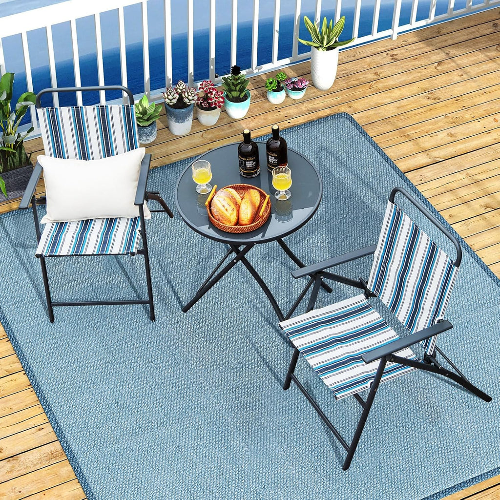 3pc Metal Folding Portable Patio Bistro Set