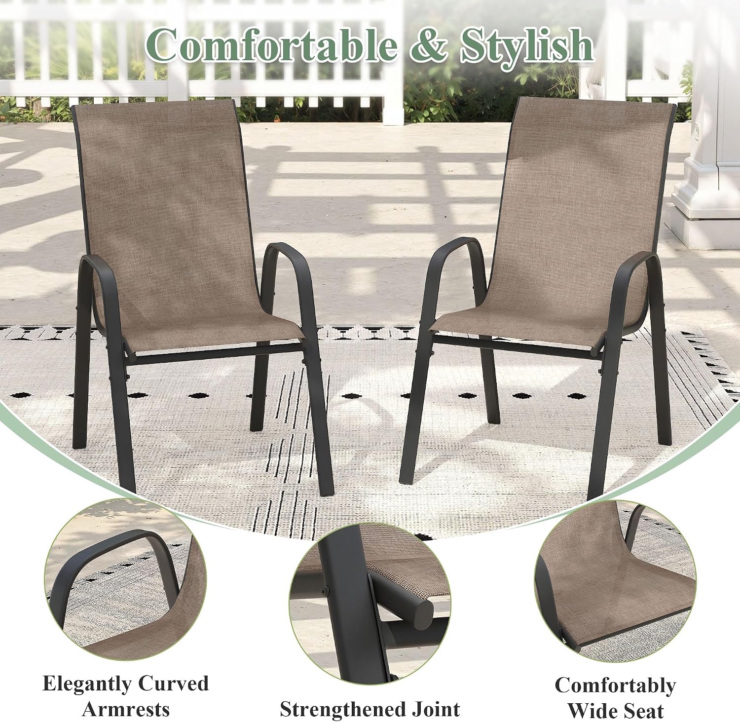 3pc Stackable Small Patio Dining Set