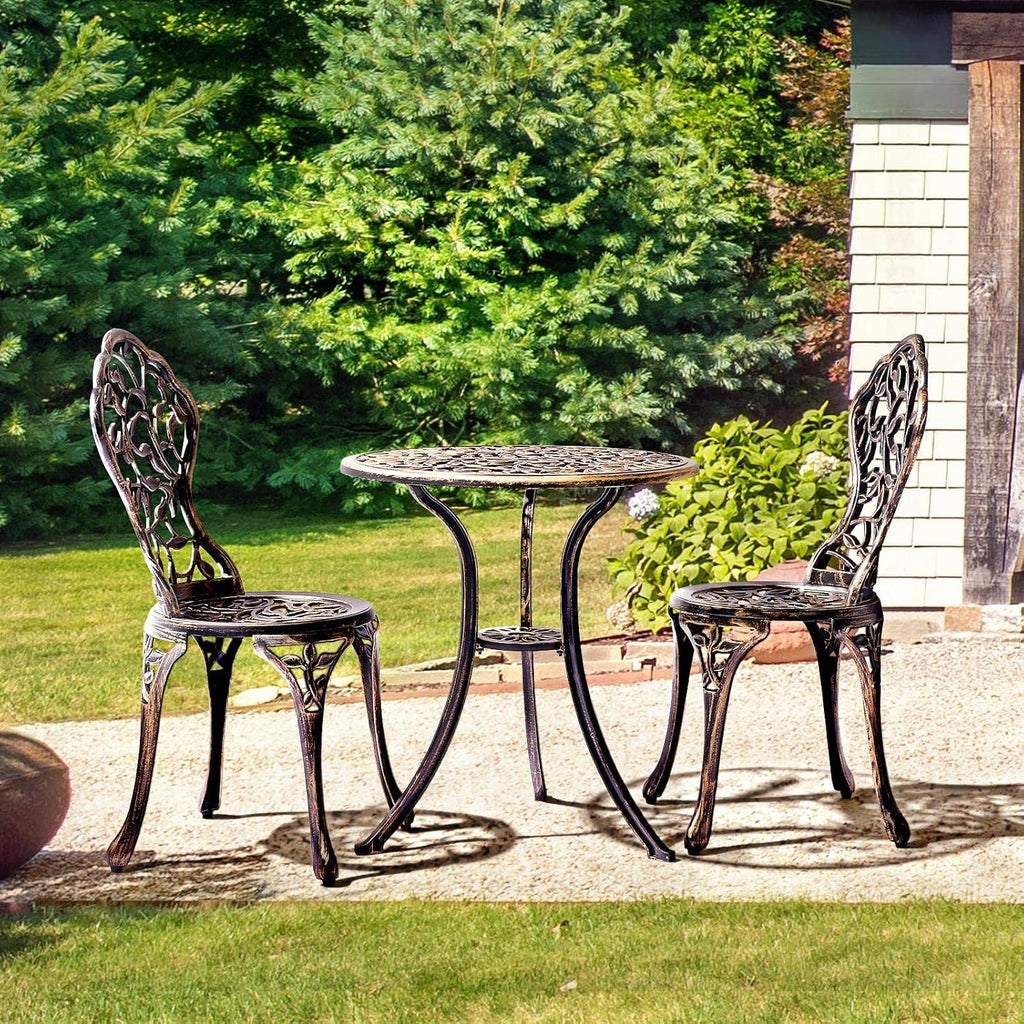 Bronze Aluminum 3pc Patio Bistro Set